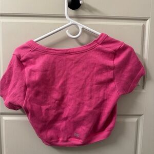 ALO Yoga Kids Pink Ribbed Top